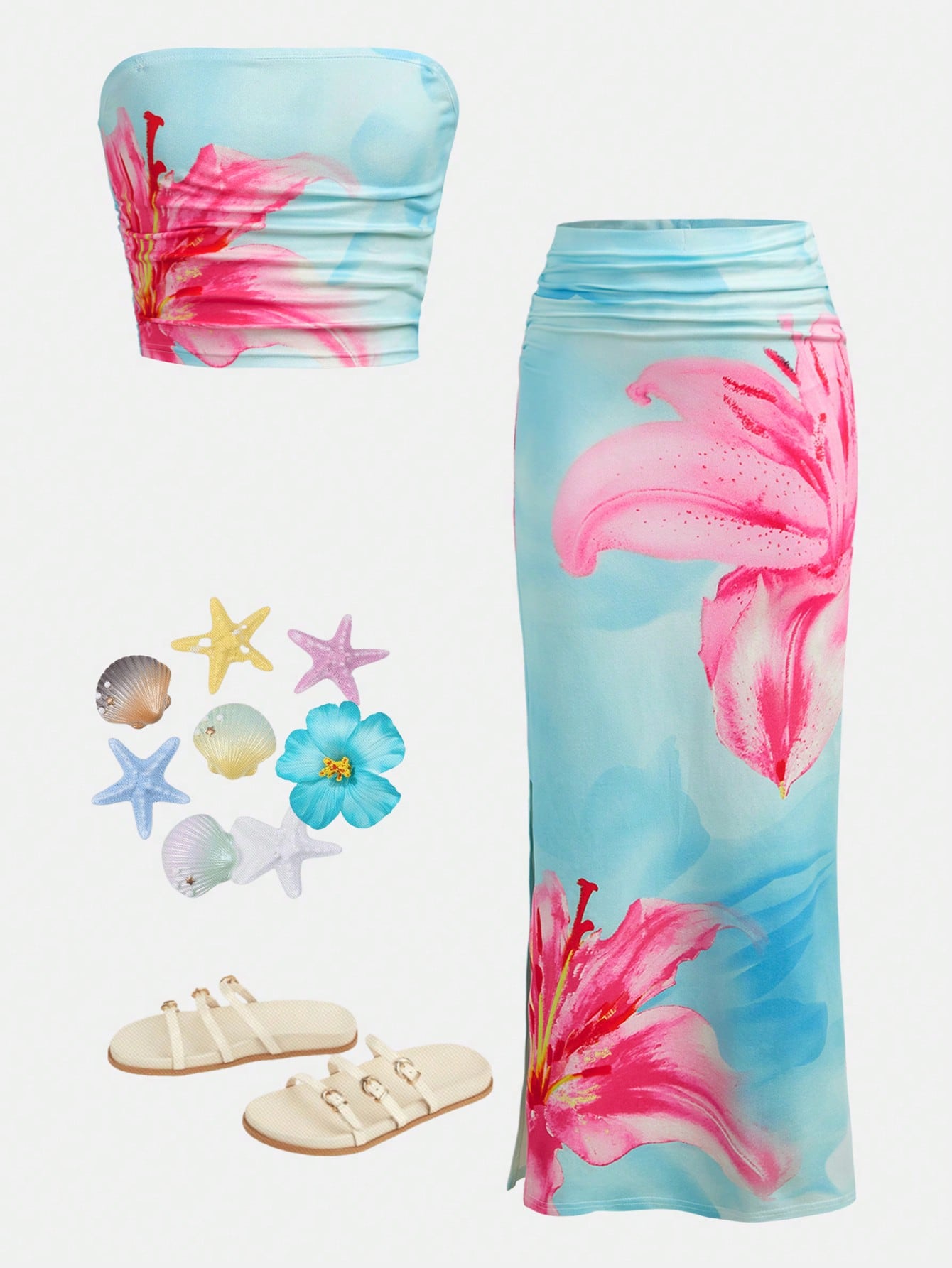 Matcha - Girlism Lichtblauw Tween meisjes zomerset met