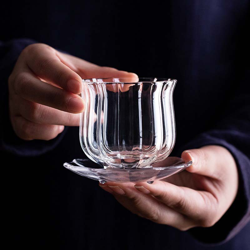 Japanese Pottery - Handgemaakte hittebestendige borosilicaat glazen lotus theekop