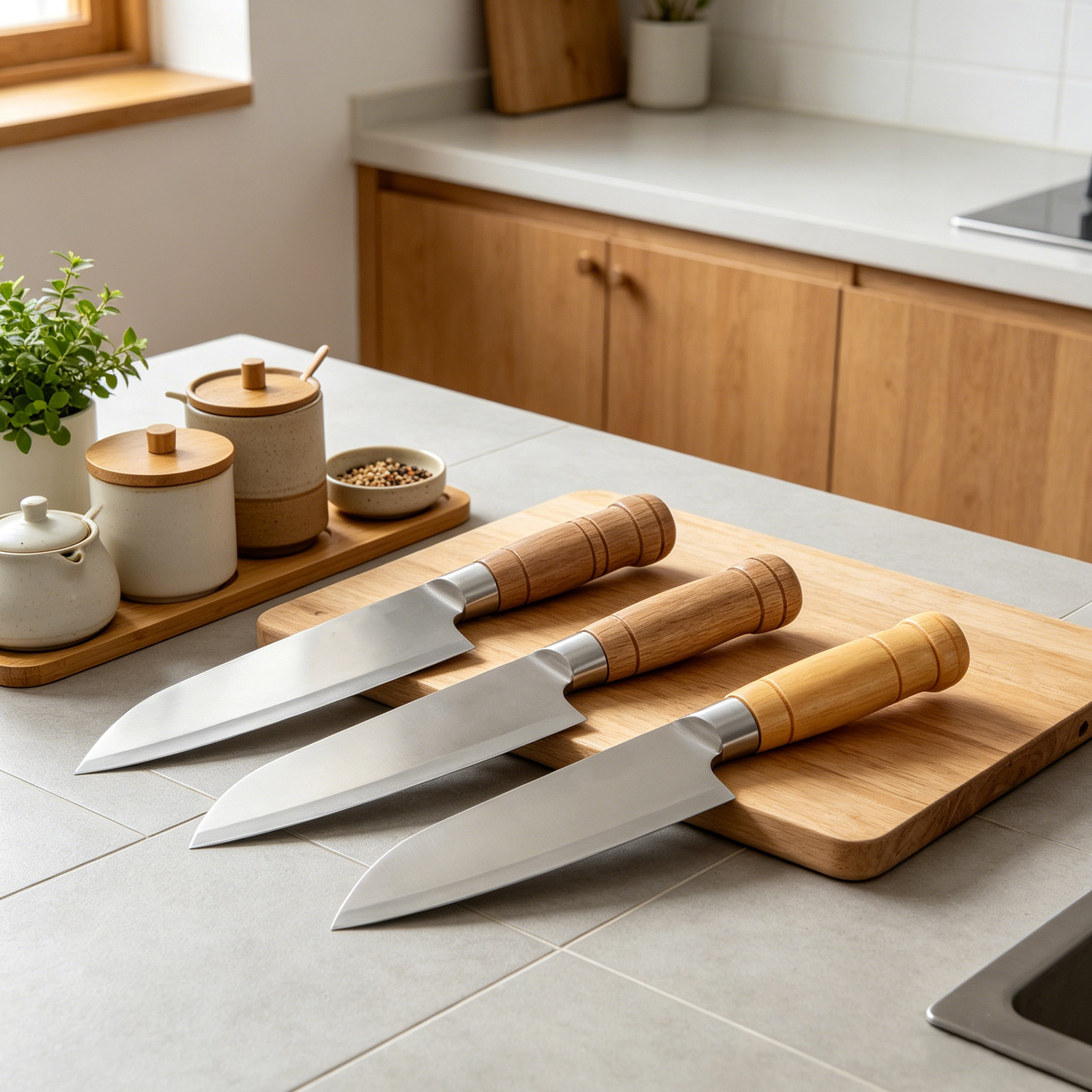 Japanese Knife - 3 stuks houten meshandvatten Japanse koksmeshandvatten