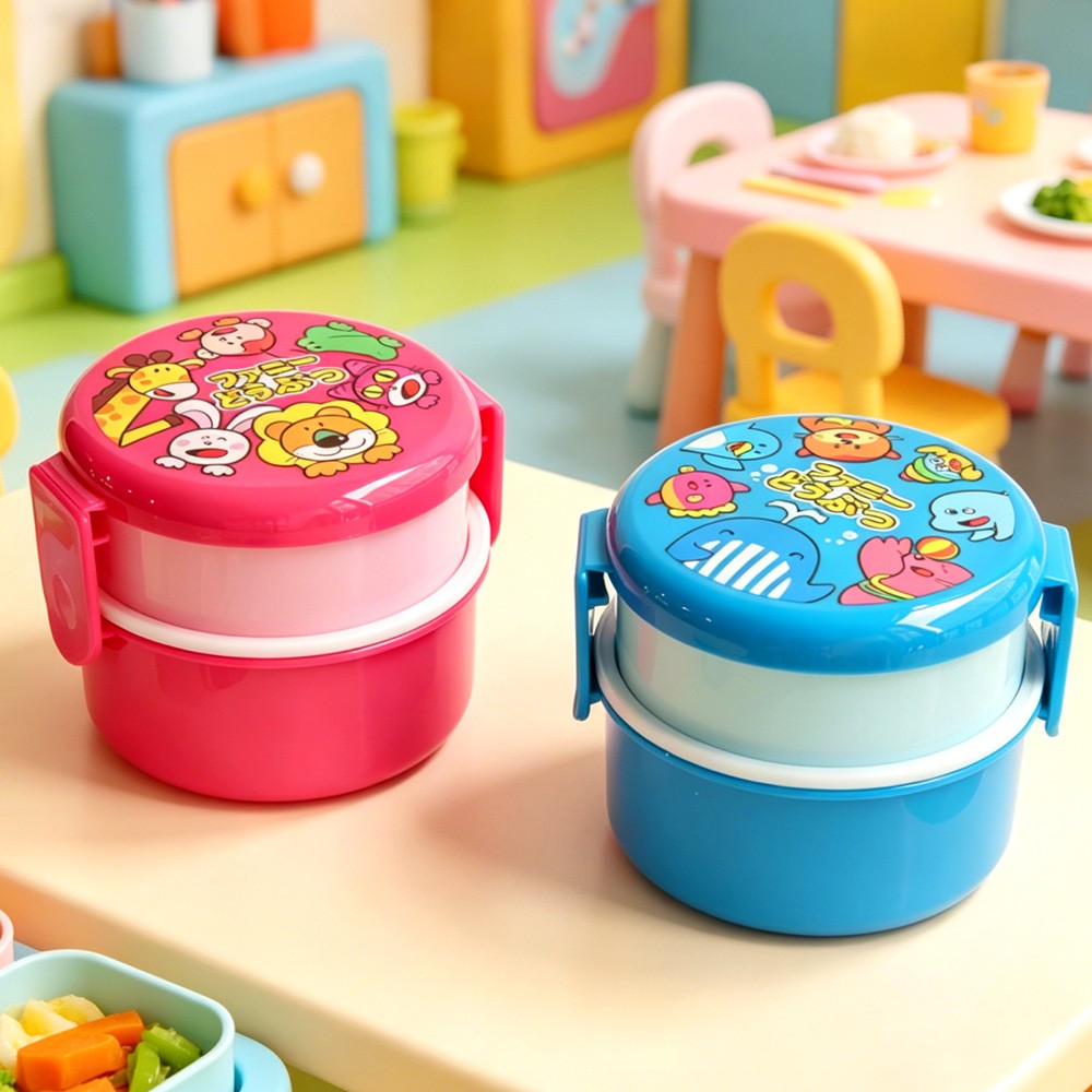 Japanese Snacks - Mini Dierenlunchbox Japanse Dubbellaagse Ronde Leuke